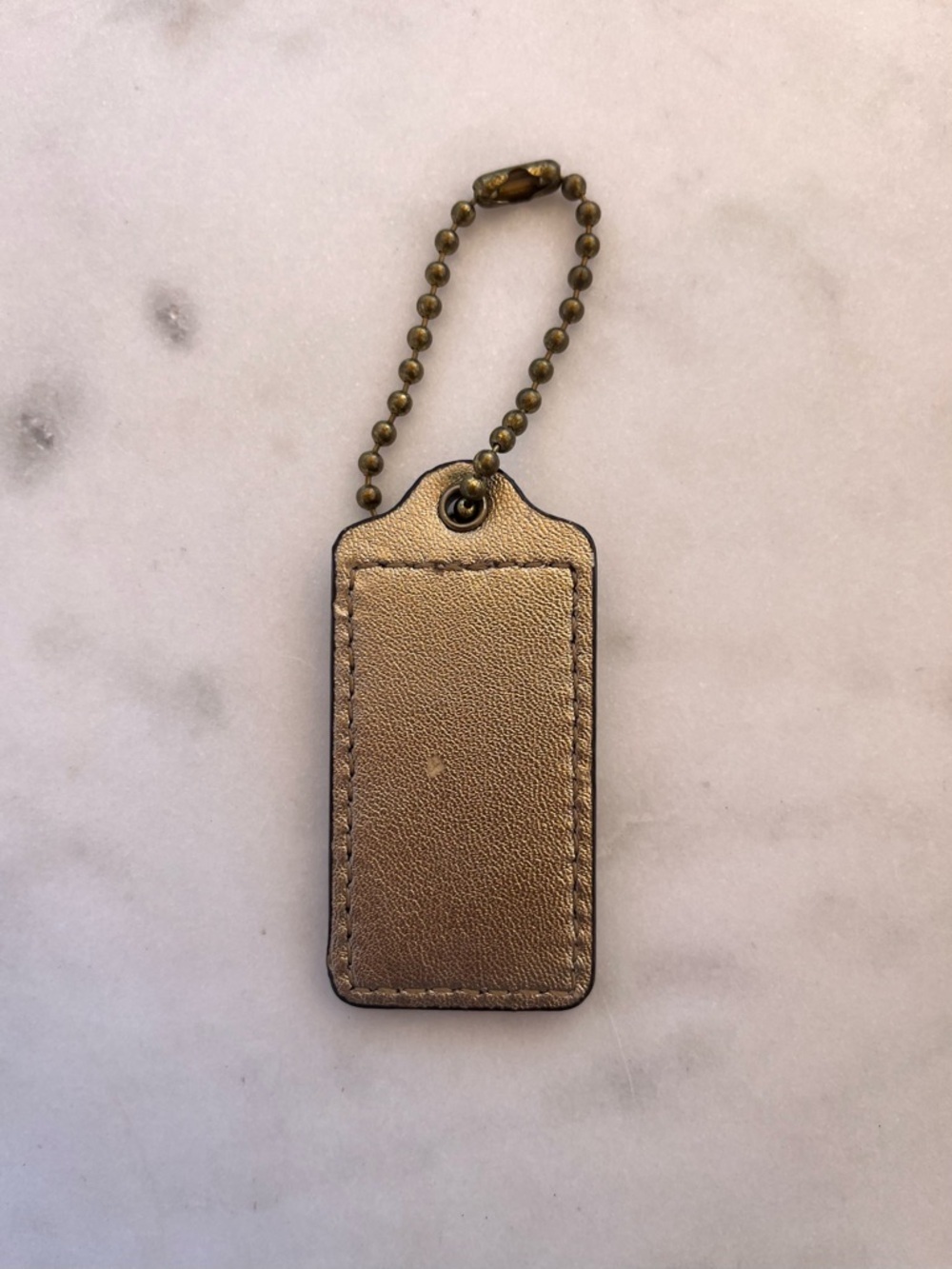 COACH Vintage Metallic Leather Hang Tag, Light Gold - Picture 3 of 3
